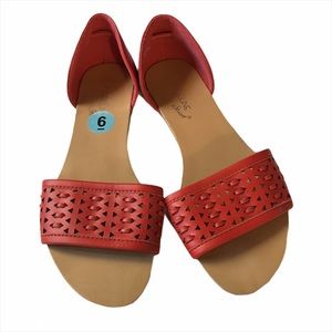 Madeline Stuart Blood Orange Slip On Sandals Sz 6